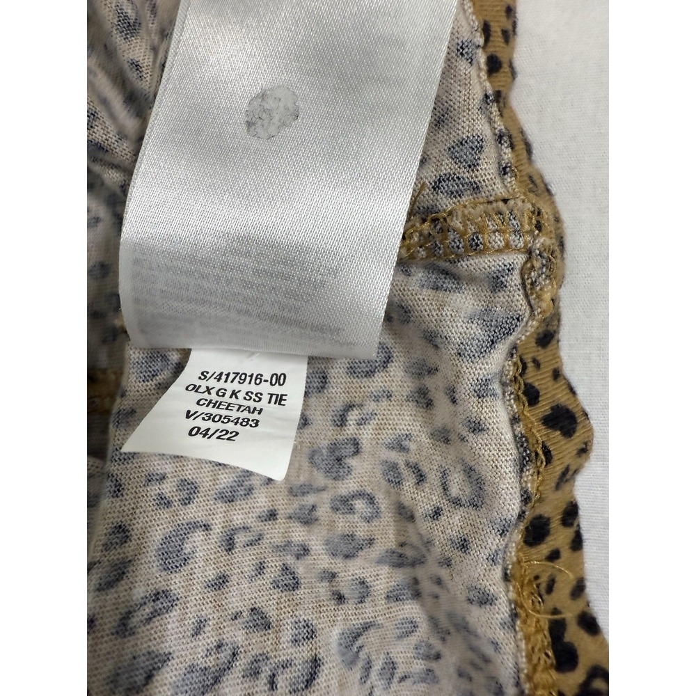 Old Navy Girls Dress Large 10-12 Leopard Print Short Sleeve Tiered Casual - Picture 4 of 5